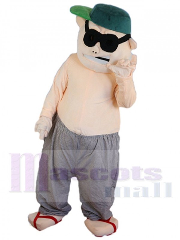 Homme costume de mascotte