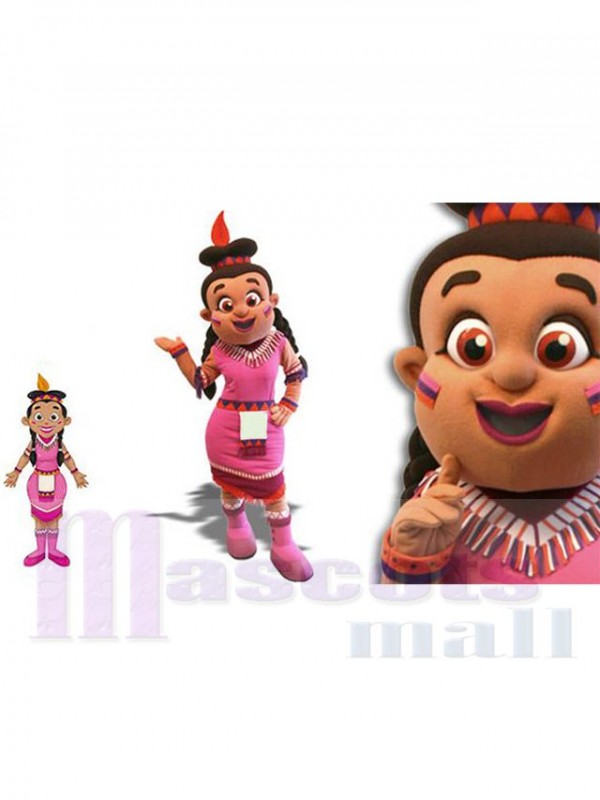 Fille indienne costume de mascotte