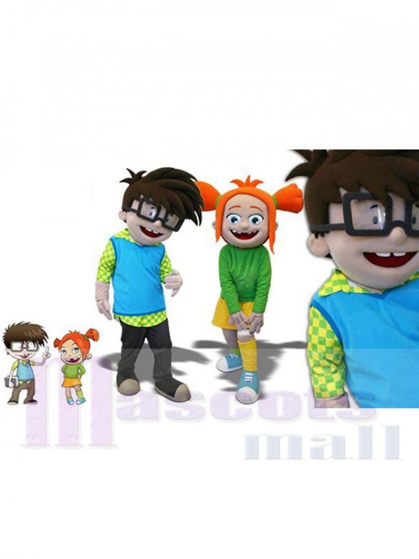 garçon et fille costume de mascotte