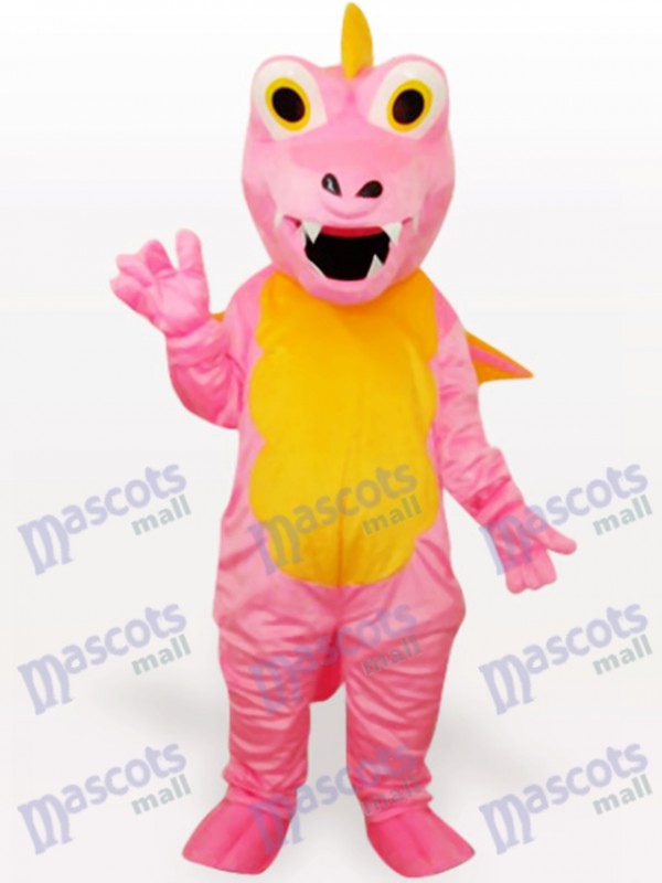Costume drôle de mascotte adulte animal dinosaure rose
