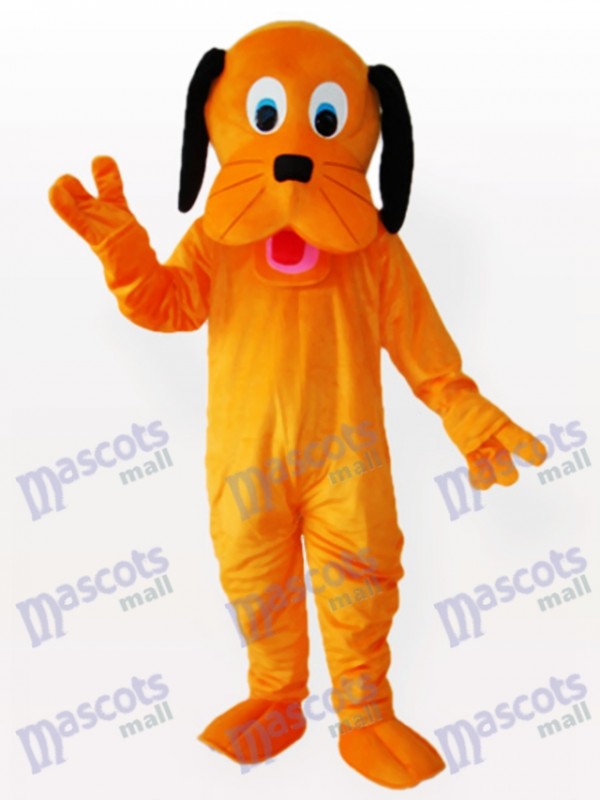 Oreilles noires Costume drôle de mascotte adulte de chien orange