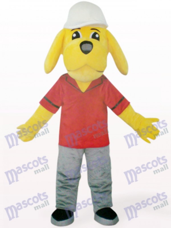 Costume de mascotte animal jaune vilain chien