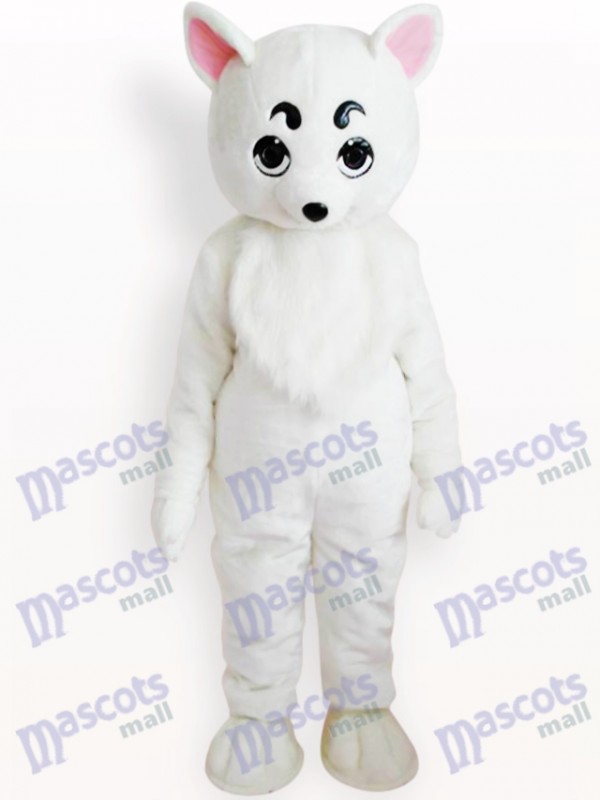 Costume de mascotte adulte chien blanc animal