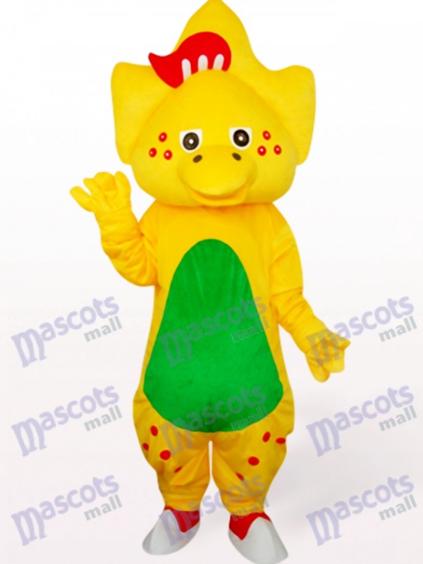 Déguisement de dragon étoilé en mascotte jaune