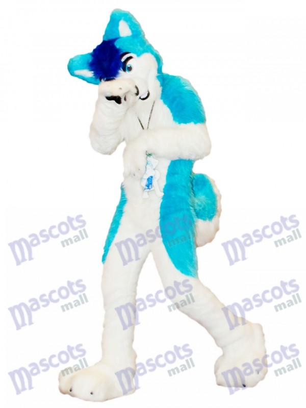 Bleu Rauque Chien Adulte Mascotte Costume Animal Dessin animé