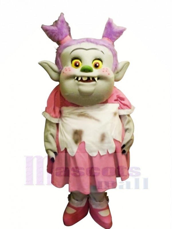 Trolls avec Rose Robe Mascotte Les costumes Dessin animé