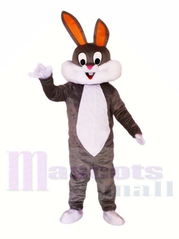 Mignonne Gris et blanc lapin Costumes De Mascotte