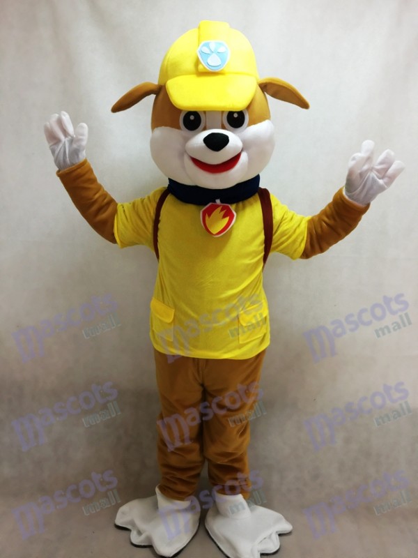 Paw Patrol Rubble Pat Patrouille Mascotte Costume Jaune Chien Halloween Costume