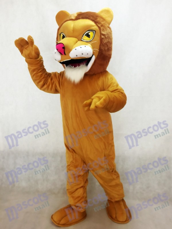 Costume de mascotte Lion d'Afrique avec nez rouge