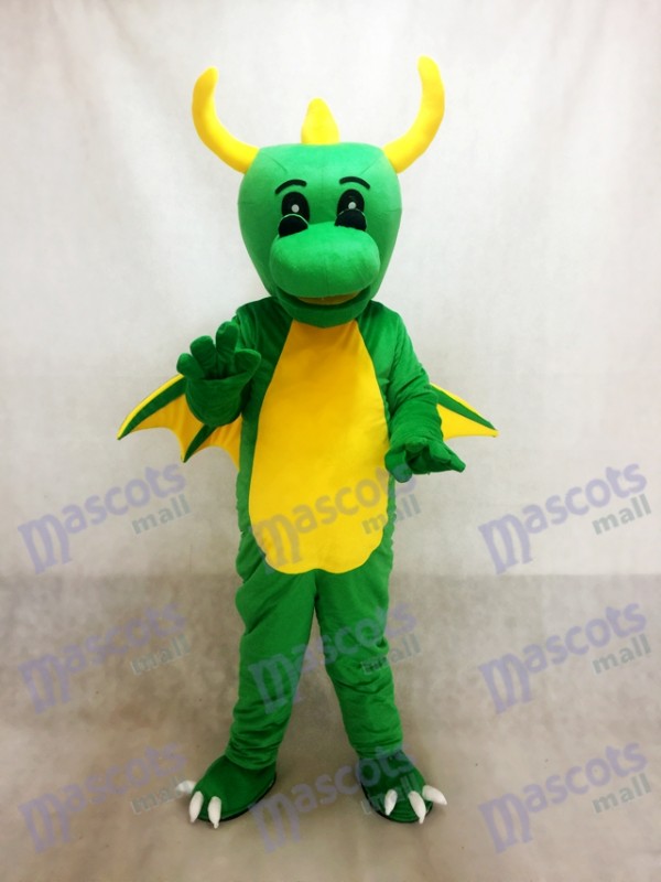 Costume de mascotte de dinosaure vert Dragon