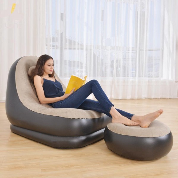 Gonflable Canapé avec ottoman Pied Tabouret Ménage Extérieur
