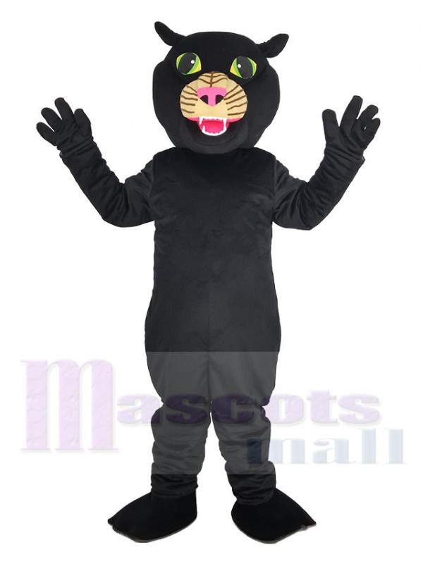 Noir Panthère avec Rose Nez Mascotte Costume Animal