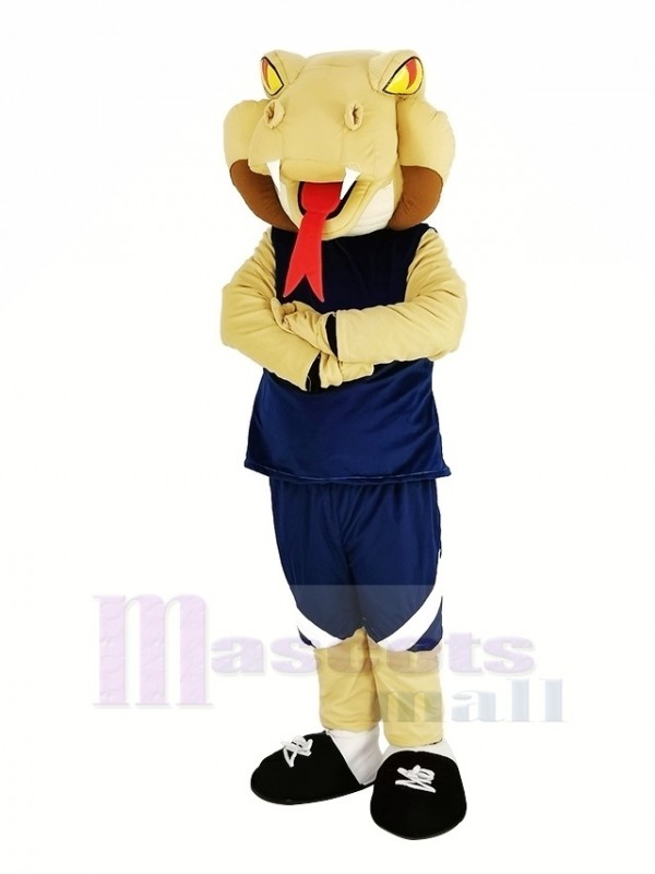 le Cobra Serpent avec Bleu Vêtements de sport Mascotte Costume Animal