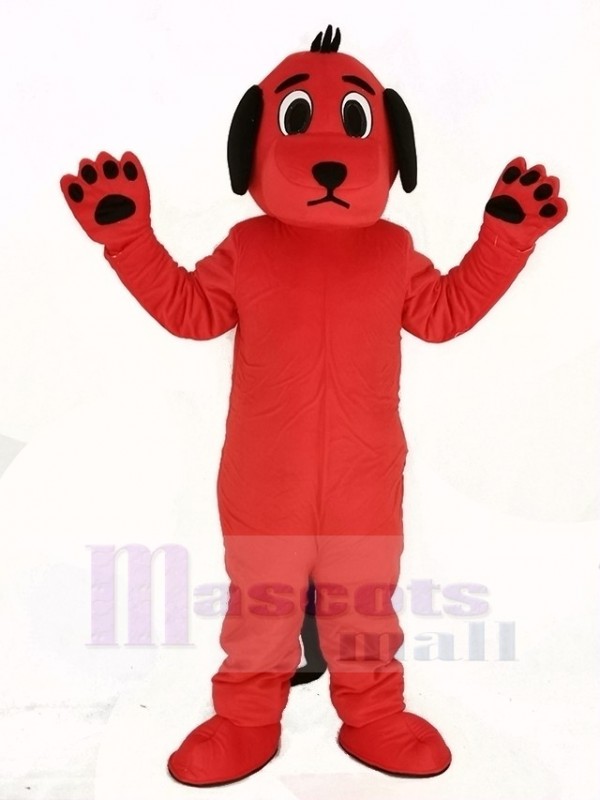 rouge Chien avec Noir Oreilles Mascotte Costume Animal