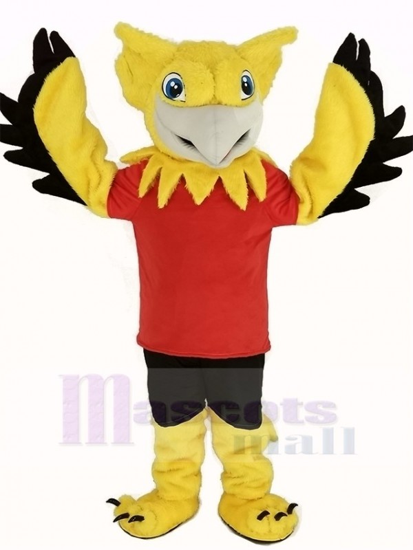 Jaune Griffon avec rouge T-shirt Mascotte Costume Animal