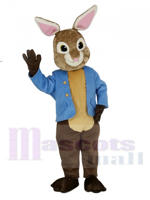 marron et gris Peter Lapin Mascotte Costume