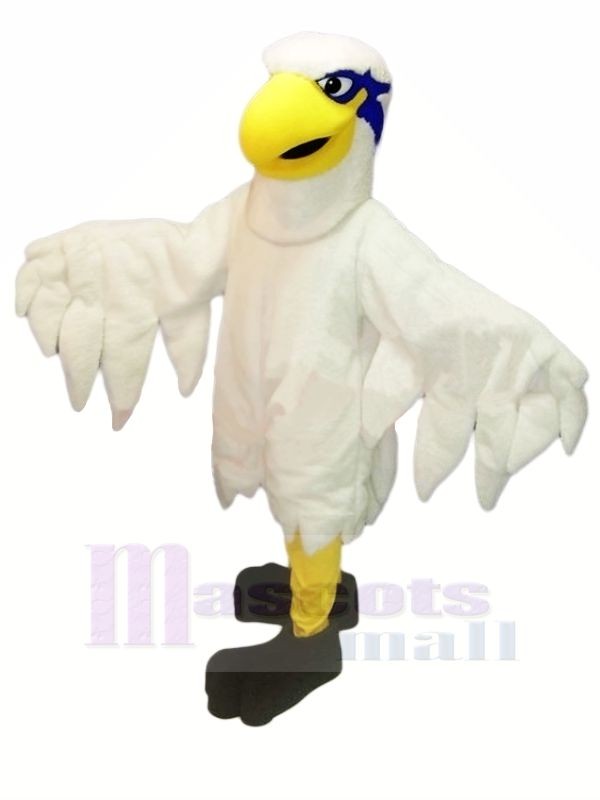blanc Poids léger faucon Mascotte Costume Dessin animé
