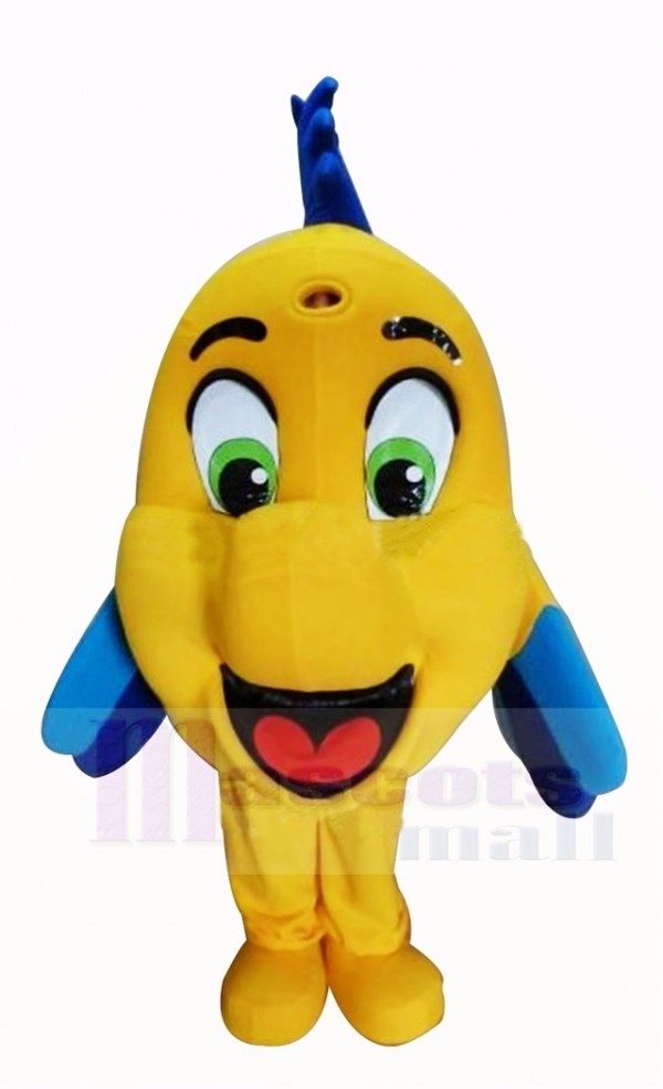 Mignonne Jaune Poisson clown Mascotte Costume Dessin animé