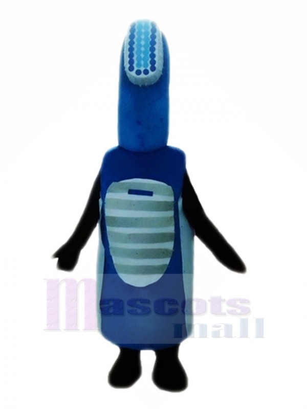 Bleu Électrique Brosse à dents Mascotte Costume Dessin animé