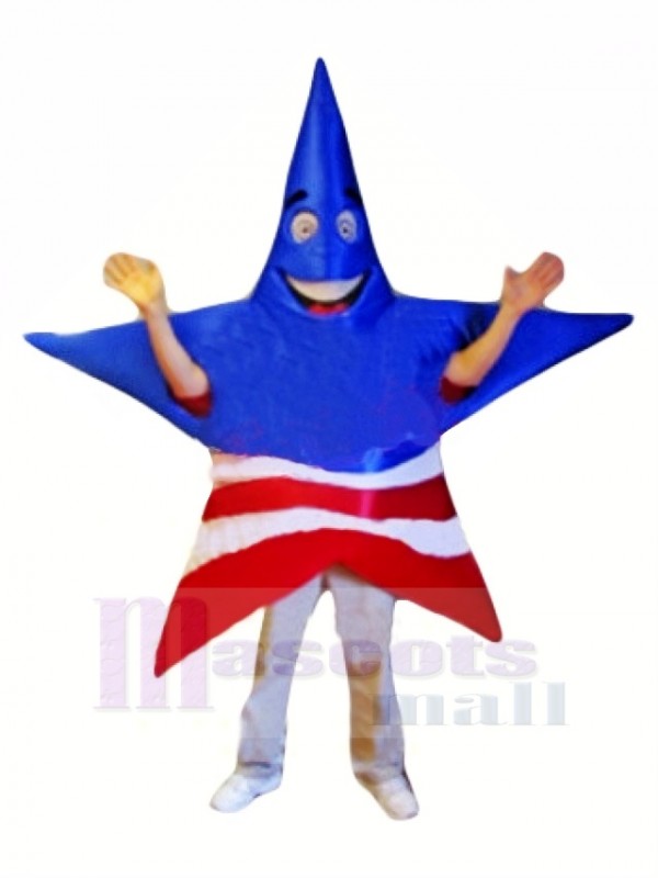 américain Patriote Étoile Mascotte Costume Dessin animé