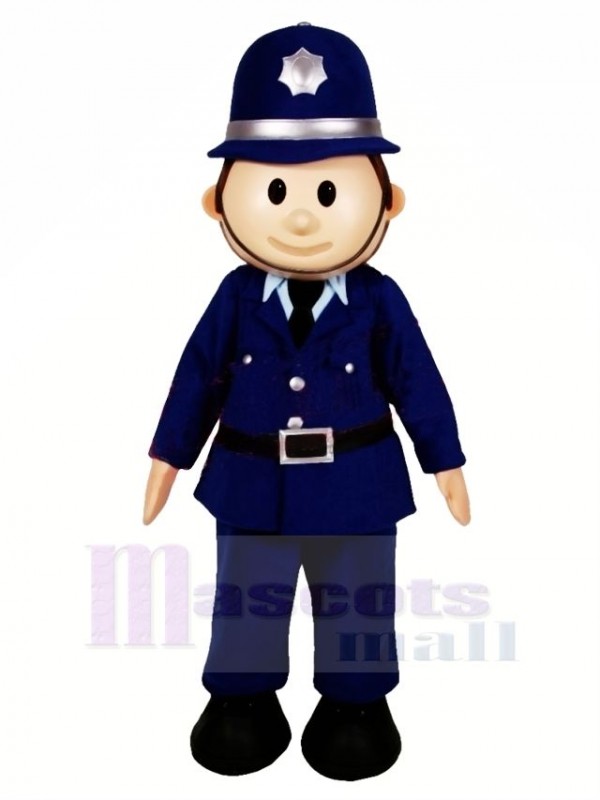 Mignonne Souriant Policier Mascotte Costume Gens