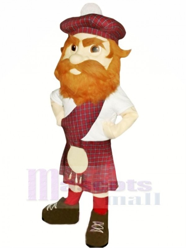 Highlander avec marron Des chaussures Mascotte Costume Personnes