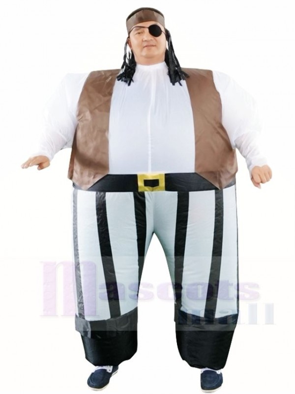 Pirate avec Bandana Œil Pièce Gonflable Halloween Coup Up Les costumes pour Adultes