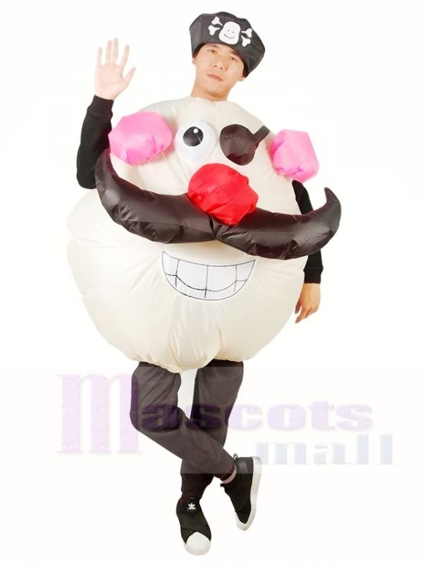 Rond Visage Capitaine Pirate Gonflable Halloween Noël Les costumes pour Adultes
