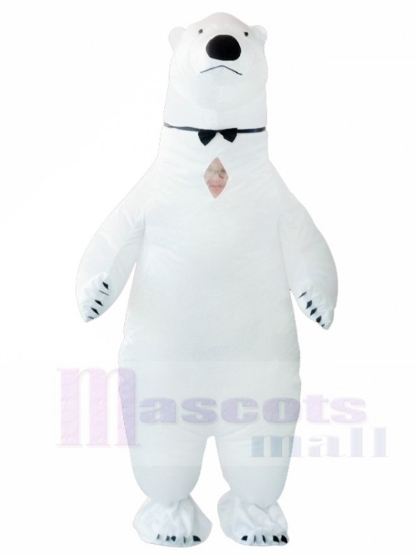 blanc Polaire Ours Gonflable Halloween Noël Vacances Les costumes pour Adultes