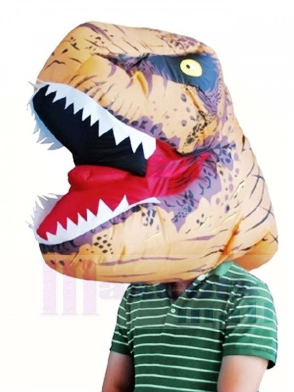 jurassique Monde Gonflable Dinosaure Tyrannosaure Rex Masque Coiffures Seulement Halloween Noël 
