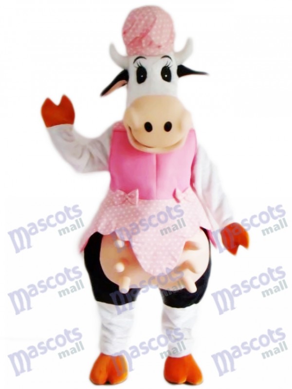 Vache en robe rose Mascotte Costume Animal