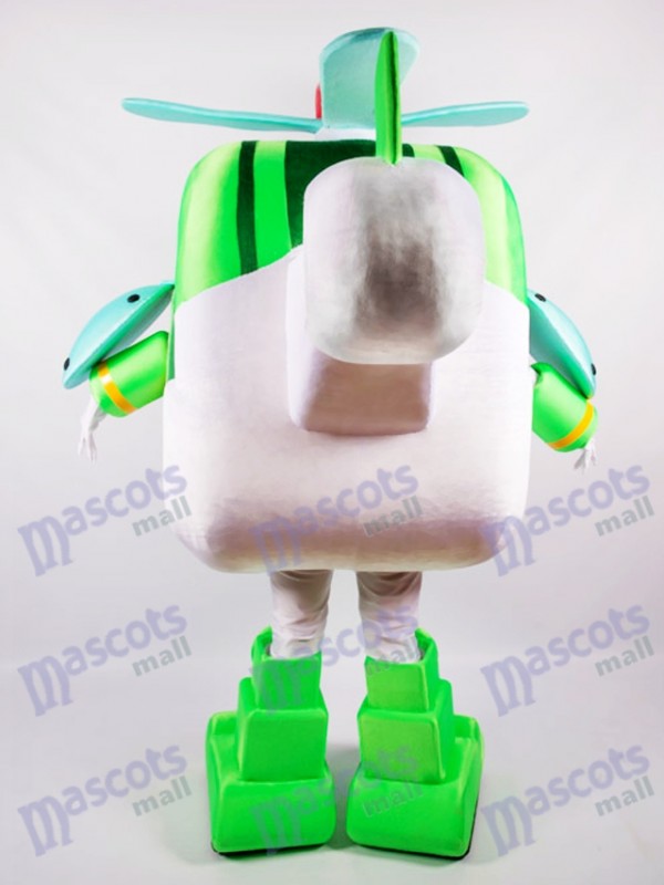Dessin animé de costume de mascotte de voiture robotique vert