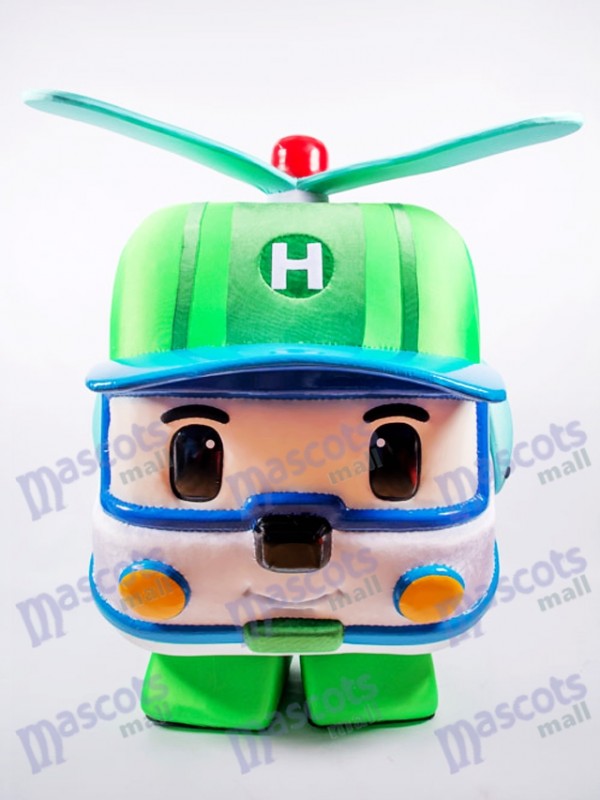 Dessin animé de costume de mascotte de voiture robotique vert