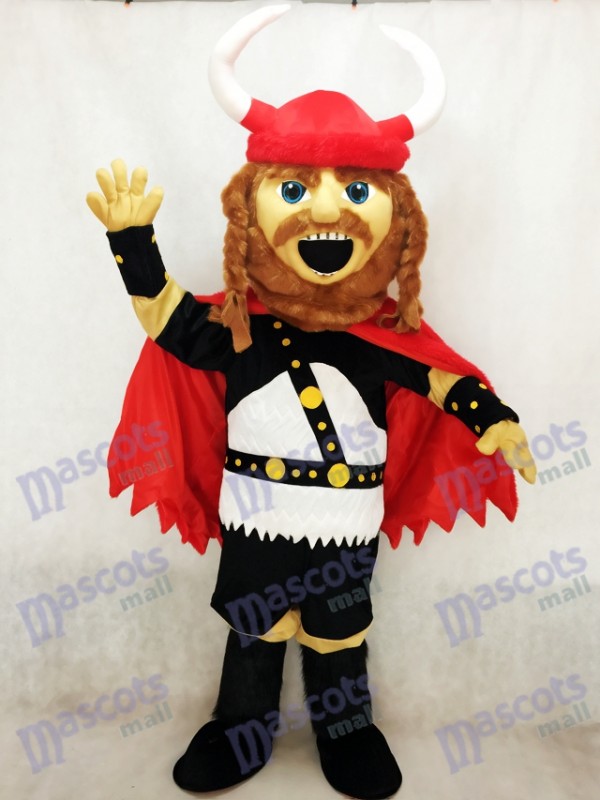 Costume de mascotte Viking pirate rouge