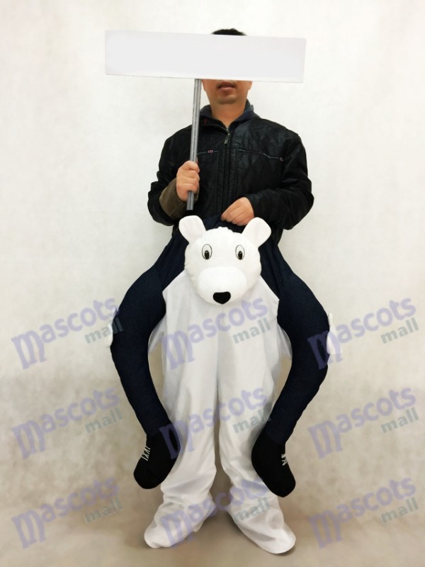 Piggyback ours polaire Carry Me Mascotte Costume Ours Blanc Mascotte