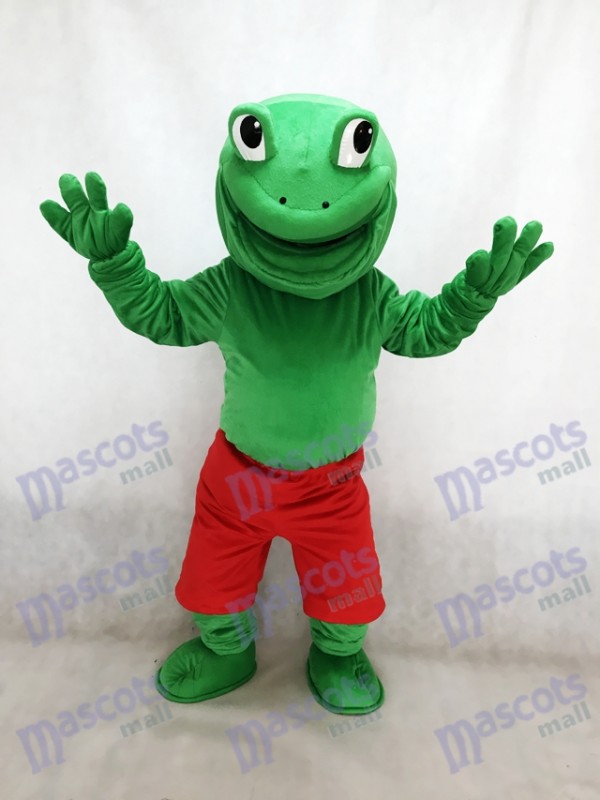 Nouvelle Grenouille Verte avec Red Shorts Mascotte Costume Animal