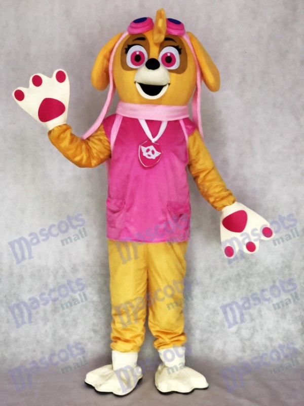 Paw Patrol Skye Adulte Mascotte Costume Rose Chien Personnage de dessin animé