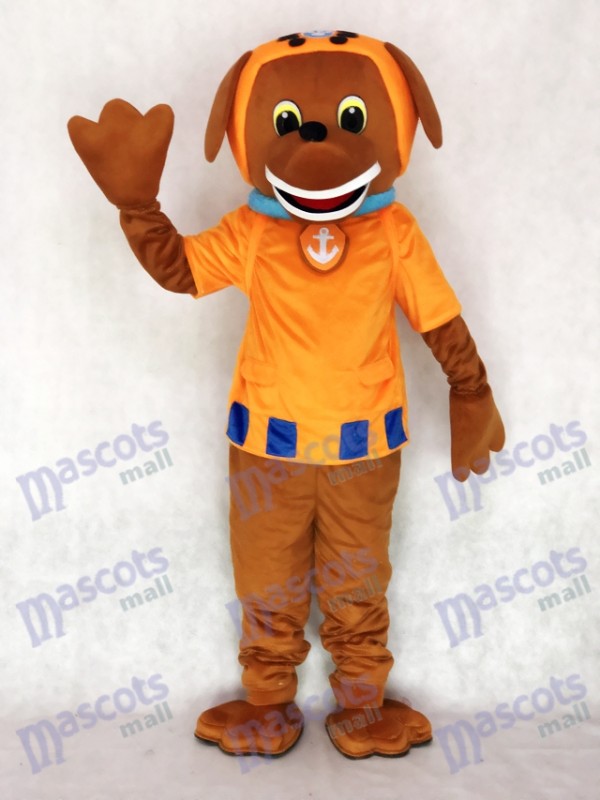 Orange Suit Labrador Pup Water Rescuer Paw Patrol Zuma Dog Mascot Costume
