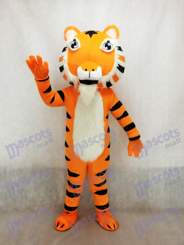 Costume de mascotte de tigre jaune indien mignon