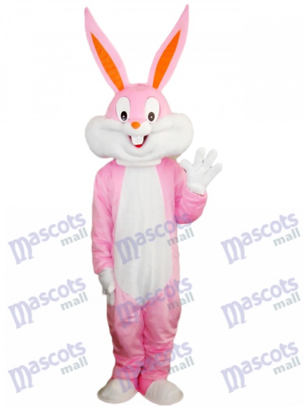 Costume de mascotte de lapin de lapin de Pâques rose Cartoon
