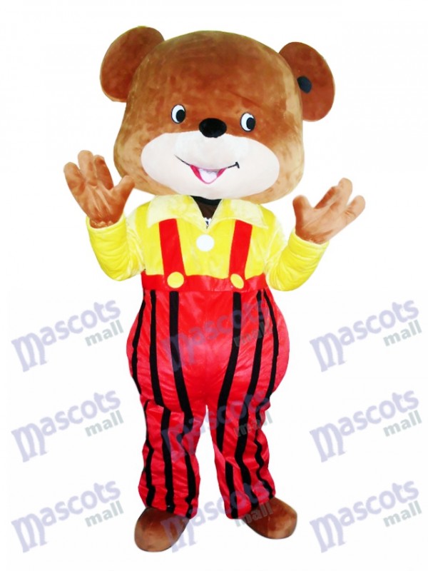 Costume de mascotte d'ours jaune manteau de mascotte Cartoon animal