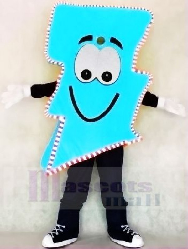 Néon bleu Foudre Boulon avec Couleur Réduire M. Électrique Foudre Boulon Mascotte Les costumes