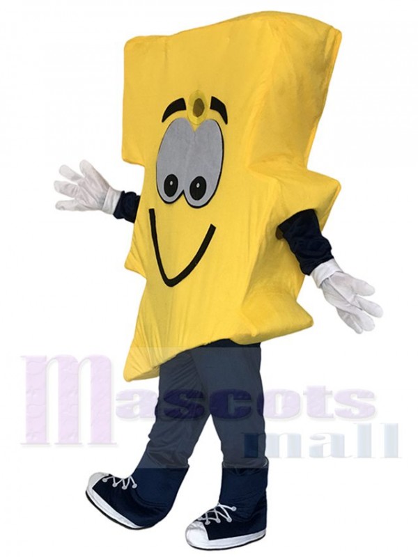Costume de mascotte électrique mignonne jaune éclair m