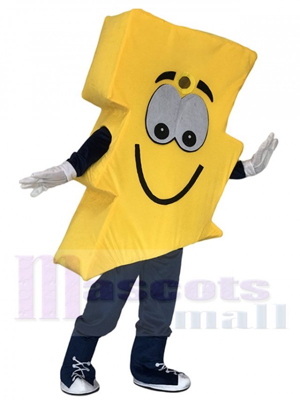Costume de mascotte électrique mignonne jaune éclair m
