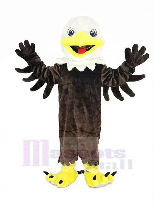 blanc Tête marron Aigle Mascotte Costume Animal