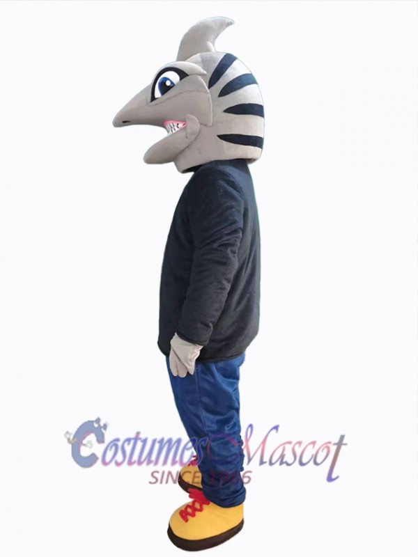Requin en chemise noire Mascotte Costume Animal