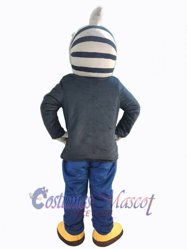 Requin en chemise noire Mascotte Costume Animal