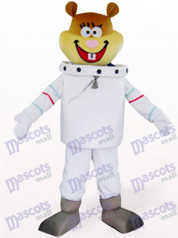 Déguisement de mascotte d'animal de souris de navigation de l'espace blanc