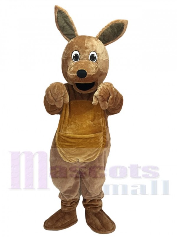 Costume mascotte kangourou marron cheveux longs Animal
