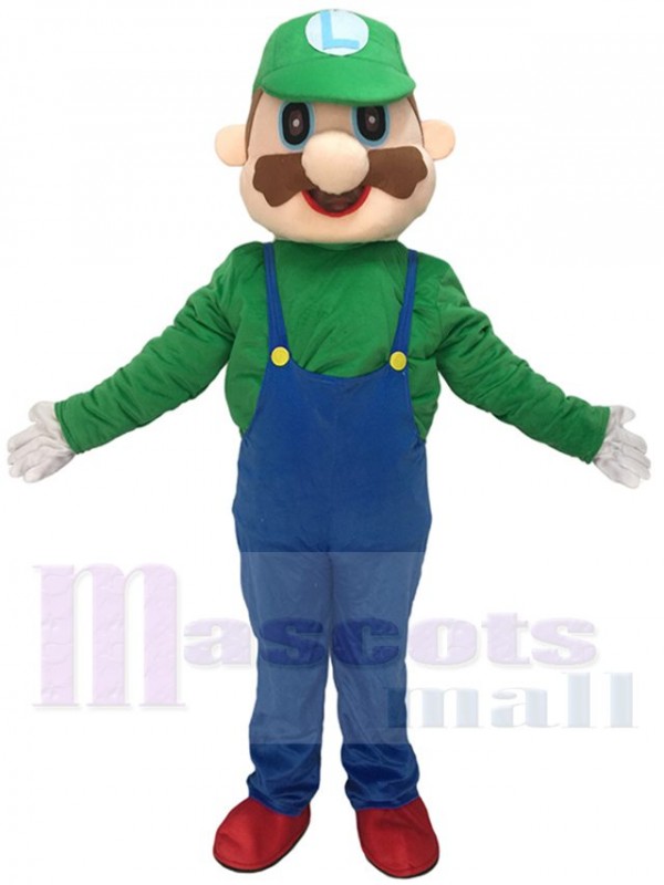 Costume de mascotte verte Super Mario Luigi